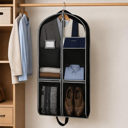 Garment bag with zipper
